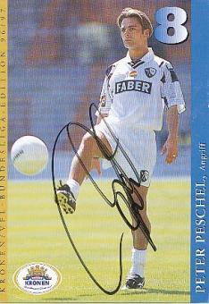 Peter Peschel  VFL Bochum  Fußball  beschädigte Autogrammkarte original signiert 