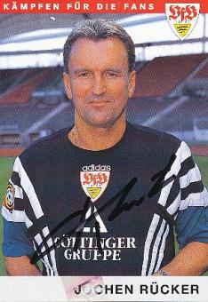 Jochen Rücker  VFB Stuttgart  Fußball  beschädigte Autogrammkarte original signiert 