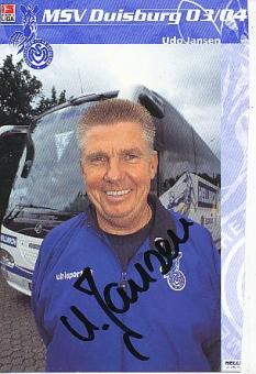 Udo Jansen  MSV Duisburg  Fußball  Autogrammkarte original signiert 