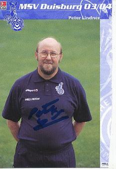 Peter Lindner  MSV Duisburg  Fußball  Autogrammkarte original signiert 