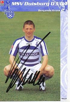 Benjamin Kruse  MSV Duisburg  Fußball  Autogrammkarte original signiert 