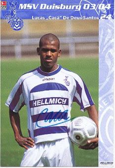 Lucas "Caca" De Deus Santos  MSV Duisburg  Fußball  Autogrammkarte original signiert 