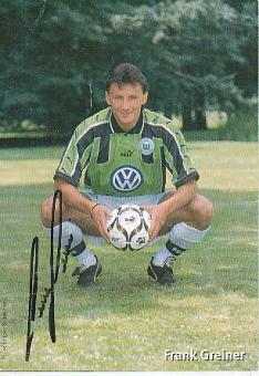 Frank Greiner  VFL Wolfsburg  Fußball  beschädigte Autogrammkarte original signiert 
