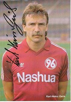 Karl Heinz Geils  Hannover 96  Fußball  Autogrammkarte Druck signiert 