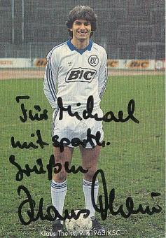 Klaus Theiss  Karlsruher SC   Fußball  beschädigte Autogrammkarte original signiert 
