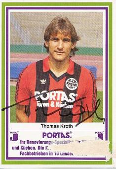 Thomas Kroth  Eintracht Frankfurt   Fußball  beschädigte Autogrammkarte original signiert 