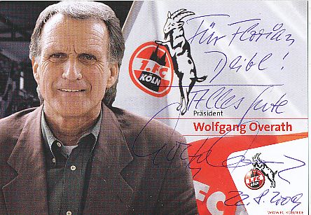 Wolfgang Overath  FC Köln  Fußball  Autogrammkarte original signiert 