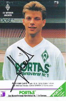 Arie van Lent  SV Werder Bremen  Fußball  Autogrammkarte original signiert 