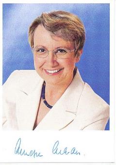 Dr. Annette Schavan  Politik  Autogrammkarte original signiert 