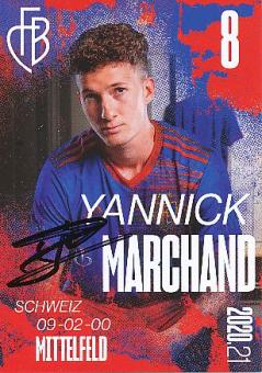 Yannick Marchand  FC Basel  2020/2021  Fußball Autogrammkarte  original signiert 