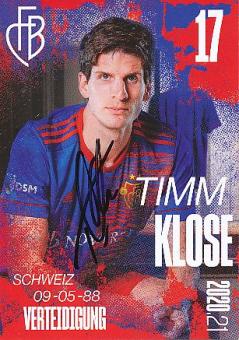 Timm Klose  FC Basel  2020/2021  Fußball Autogrammkarte  original signiert 