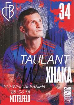 Taulant Xhaka  FC Basel  2020/2021  Fußball Autogrammkarte  original signiert 
