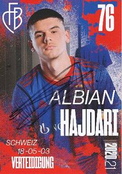 Albian Hajdari   FC Basel  2020/2021  Fußball Autogrammkarte  original signiert 
