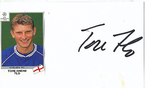 Tore Andre Flo  FC Chelsea London  Fußball Autogramm Karte  original signiert 