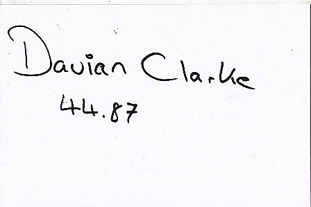 Davian Clarke   Leichtathletik  Autogramm Karte  original signiert 