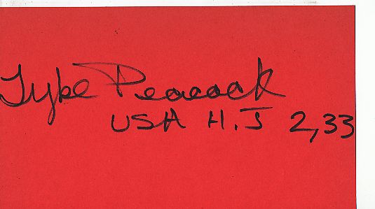 Tyke Peacock  USA  Leichtathletik  Autogramm Karte  original signiert 