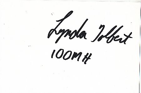 Lynda Tolbert  Leichtathletik  Autogramm Karte  original signiert 