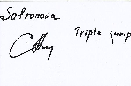 Safronova    Leichtathletik  Autogramm Karte  original signiert 