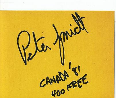 Peter Schmidt  Kanada  Schwimmen  Autogramm Karte  original signiert 