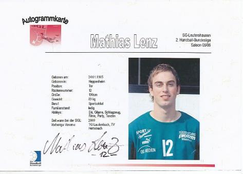 Mathias Lenz  SG Leutershausen  Handball Autogrammkarte original signiert 