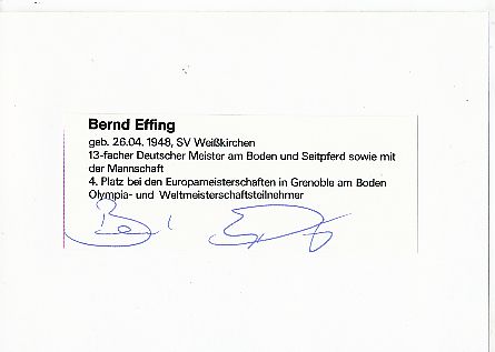 Bernd Effing  Turnen  Autogramm Karte original signiert 