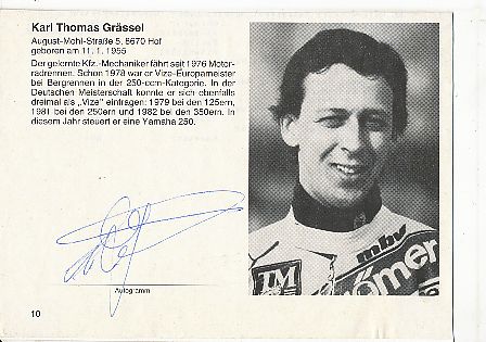 Karl Thomas Grässel  Motorrad  Autogramm Bild original signiert 