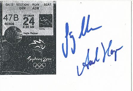 Jörg Ahmann & Axel Hager  Beach Volleyball  Autogramm Karte original signiert 