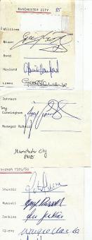Mancester City  1985   Fußball Autogramm Blatt  original signiert 