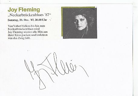 Joy Fleming † 2017  Musik  Autogramm Karte original signiert 