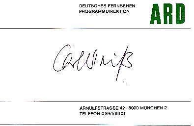 Carl Weiß  ARD   TV  Karte original signiert 