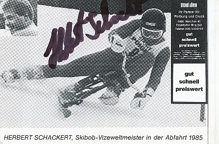 Herbert Schackert  Skibob  Ski  Autogrammkarte original signiert 