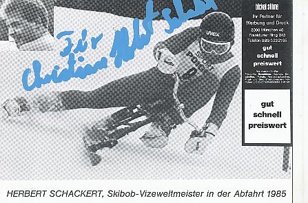 Herbert Schackert  Skibob  Ski  Autogrammkarte original signiert 
