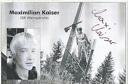 Maximilian Kaiser  Skispringen  beschädigtes  Autogramm Foto original signiert 