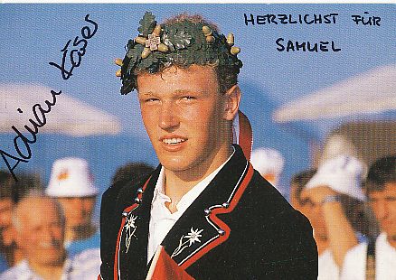 Adrian Käser  Schweiz  Schwingen   Autogrammkarte original signiert 
