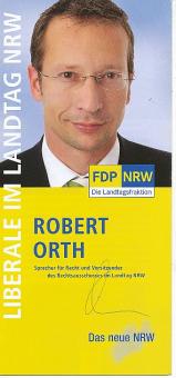 Robert Orth  FPD  Politik  Autogramm Infoheft original signiert 