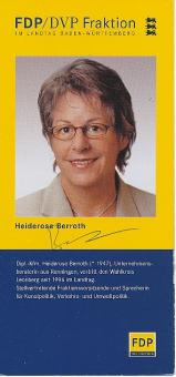 Heiderose Berroth  FPD  Politik  Autogramm Infoheft original signiert 
