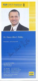 Hans Ulrich Rülke  FPD  Politik  Autogramm Infoheft original signiert 