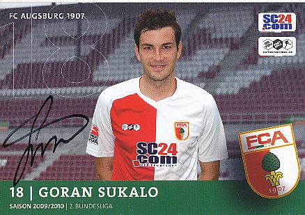 Goran Sukalo  2009/2010  FC Augsburg  Fußball  Autogrammkarte original signiert 