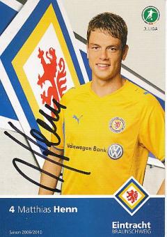 Matthias Henn  2009/2010  Eintracht Braunschweig  Fußball  Autogrammkarte original signiert 
