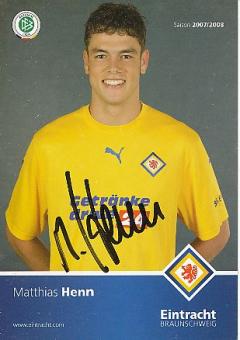 Matthias Henn  2007/2008  Eintracht Braunschweig  Fußball  Autogrammkarte original signiert 