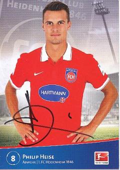 Philip Heise   2014/2015  FC Heidenheim  Fußball  Autogrammkarte original signiert 