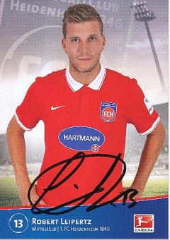 Robert Leipertz   2014/2015  FC Heidenheim  Fußball  Autogrammkarte original signiert 