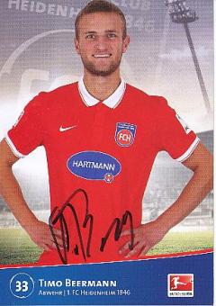 Timo Beermann   2014/2015  FC Heidenheim  Fußball  Autogrammkarte original signiert 