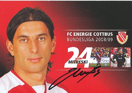 Igor Mitreski  2008/2009  Energie Cottbus  Fußball  Autogrammkarte original signiert 