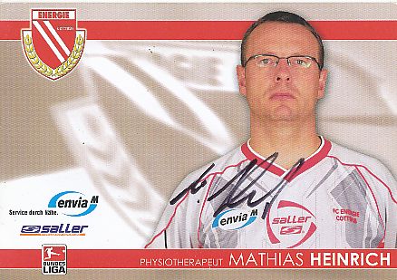 Mathias Heinrich   2007/2008  Energie Cottbus  Fußball  Autogrammkarte original signiert 