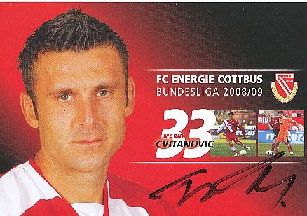 Mario Cvitanovic   2008/2009  Energie Cottbus  Fußball  Autogrammkarte original signiert 