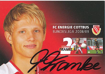 Thomas Franke   2008/2009  Energie Cottbus  Fußball  Autogrammkarte original signiert 