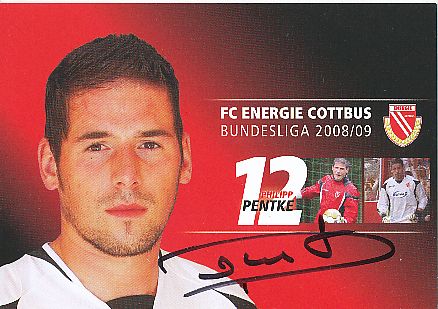 Philipp Pentke   2008/2009  Energie Cottbus  Fußball  Autogrammkarte original signiert 
