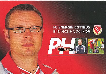 Mathias Heinrich   2008/2009  Energie Cottbus  Fußball  Autogrammkarte original signiert 