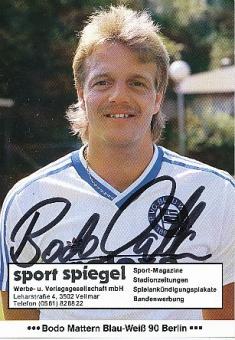 Bodo Mattern   Blau Weiß 90 Berlin  Fußball  Autogrammkarte original signiert 